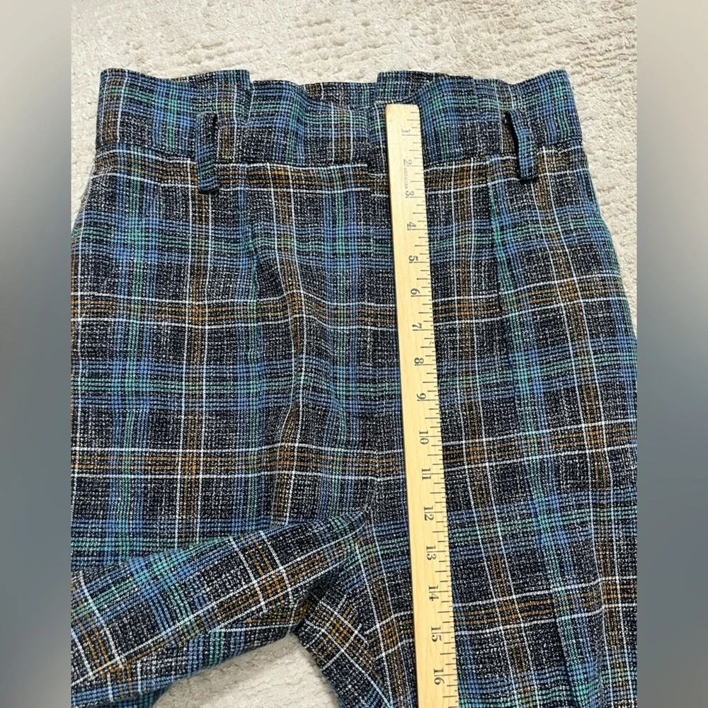 Veronica Beard High Rise Knit Plaid Trouser